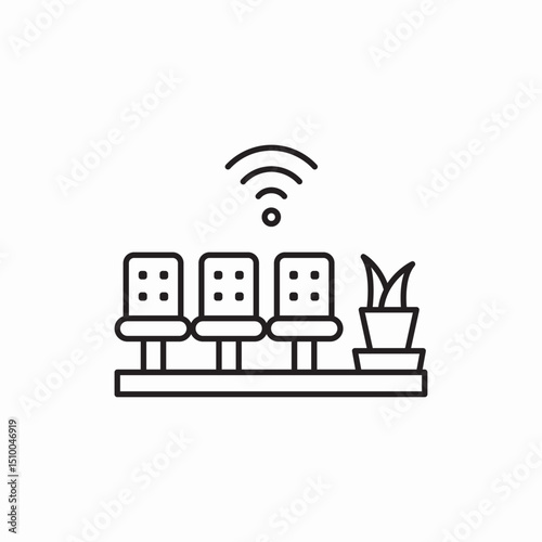 waiting room free wifi icon vector sign