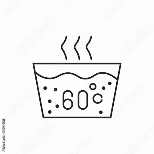 Hot water sixty degrees icon vector sign