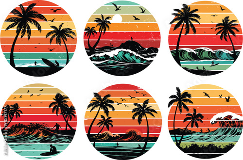 vector illustration of a tropical island