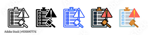 Compliance Risk Icon Collection With Multiple Styles