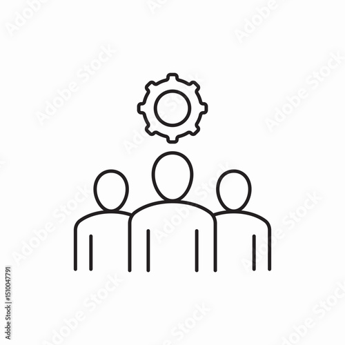 Team with settings leadership icon vector sign