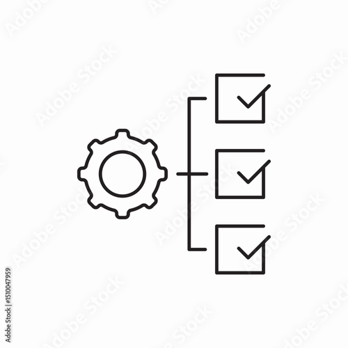 gear checklist icon vector sign