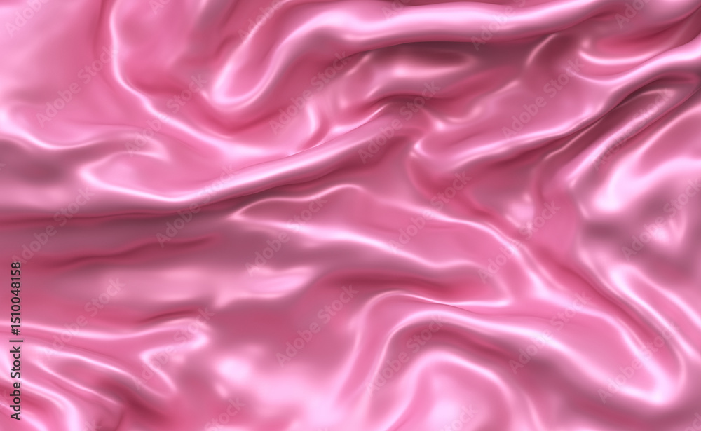 Fototapeta premium Pink background, 3d background with imitation fabric. Smooth elegant pink silk