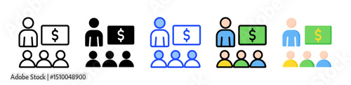 Financial Coaching Icon Collection With Multiple Styles