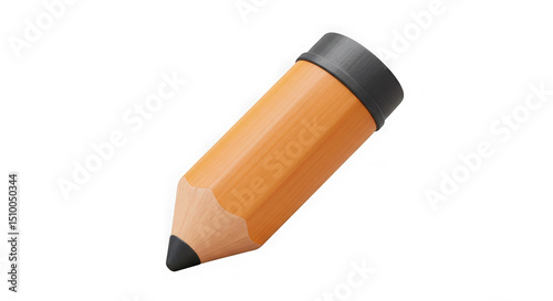 Realistic 3D pencil representing creativity, writing, and design tasks. photo