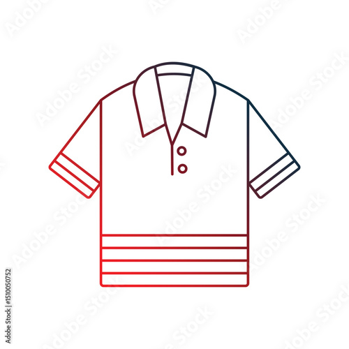 polo gradient outline icon with white background vector stock illustration