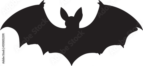 8 Black Bat Silhouette Clipart Set