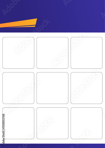 product catalog background for promotion with nine highlights main product spot in blue and white product spot