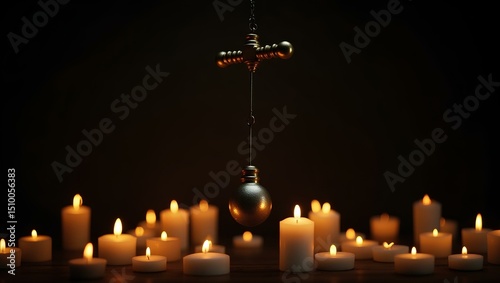 candles in the church of the holy sepulchre