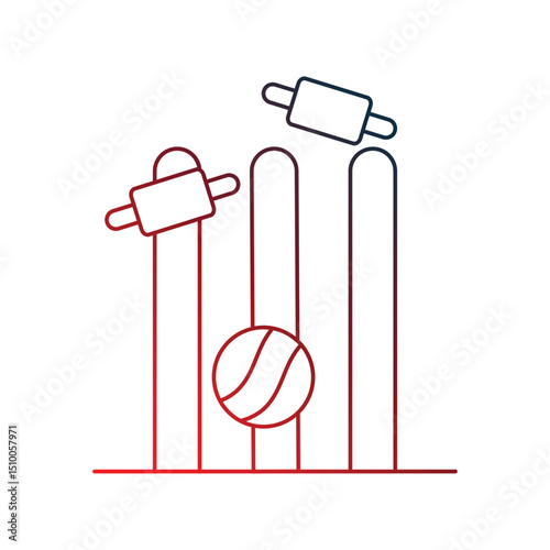 wicket gradient outline icon with white background vector stock illustration