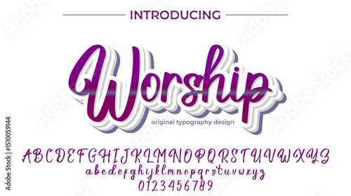 Worship Font Stylish brush painted an uppercase vector letters, alphabet, typeface