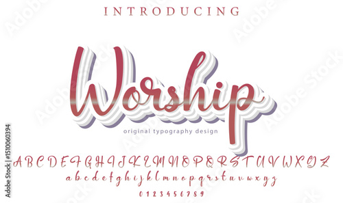 Worship Font Stylish brush painted an uppercase vector letters, alphabet, typeface