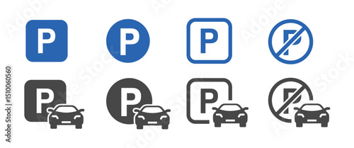 Car parking sign set.