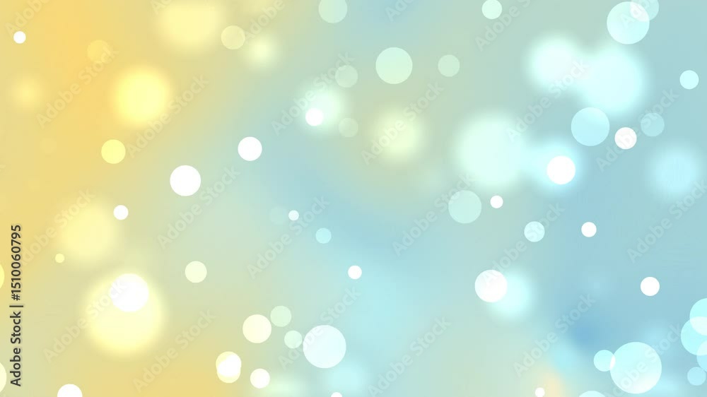 Soft Bokeh Particle Light Background ,with glowing bokeh light particles floating across a yellow to blue gradient. Ideal for dreamy, elegant, or festive digital designs. 