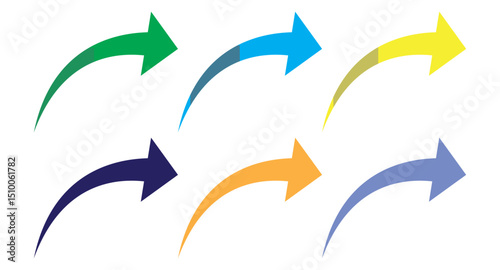 Arrows set icon. Arrows set vector illustration. Arrow icon. Colorful arrow symbols. vector icon. Financial arrow growth decline different info path.