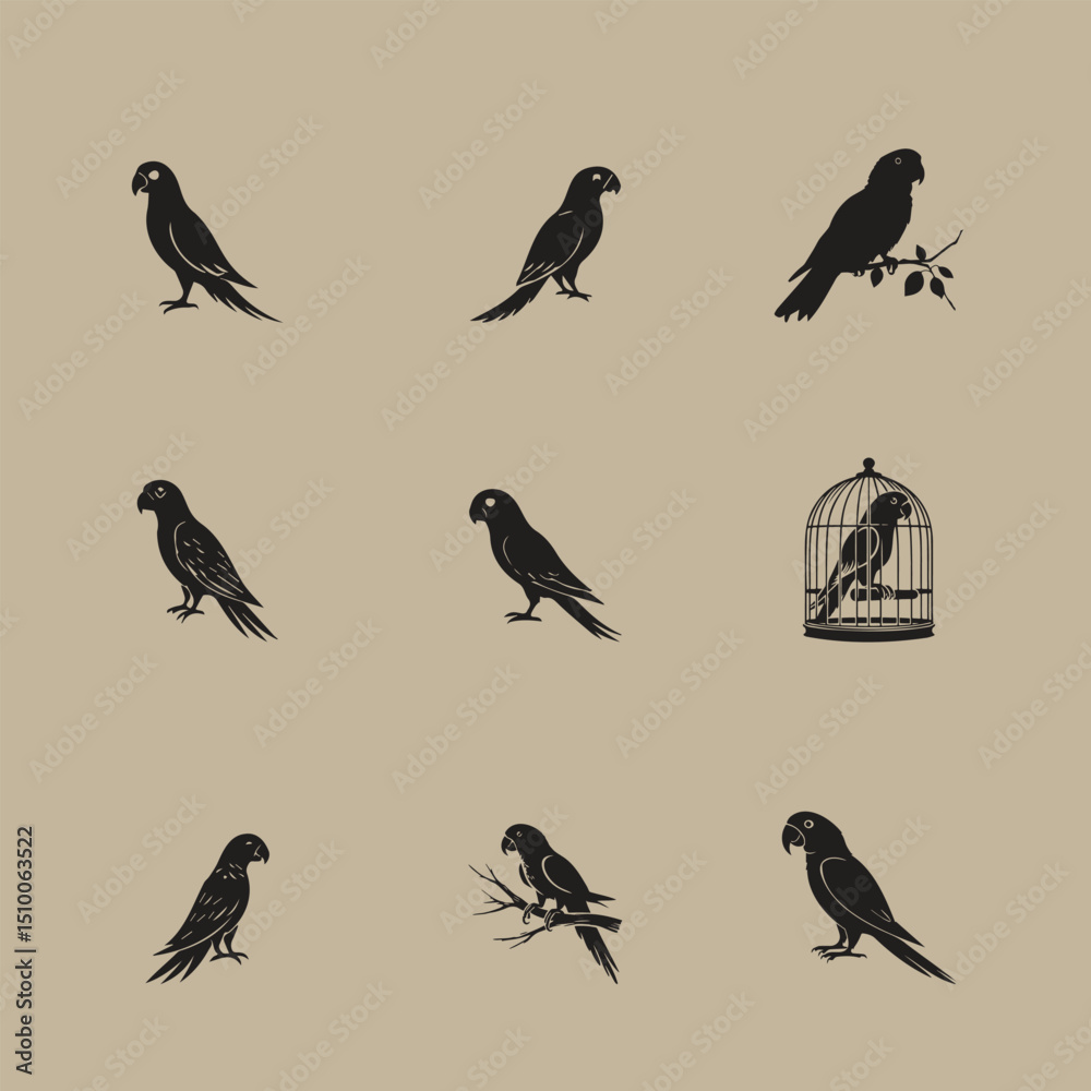 Fototapeta premium Group parrot vector design