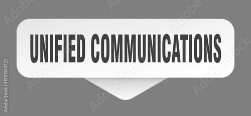 unified communications sticker. unified communications sign isolated on gray background
