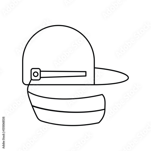 halmet lineal icon with white background vector stock illustration