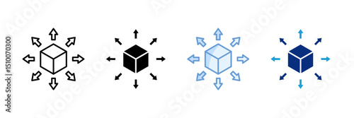 Distribution Network Icon Set Multiple Style Collection