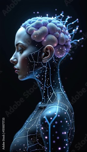 the human head with the brain