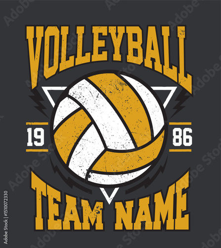 Volleyball vector illustration,  Team Name Volleyball