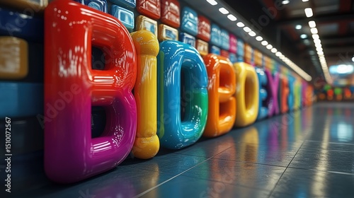 Colorful Plastic Letters Forming Word in Modern Creative Space