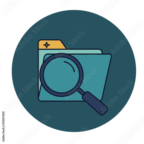 Folder with Magnifying Glass – eDiscovery Law Icon