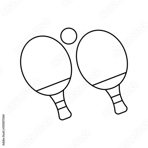 ping pong lineal icon with white background vector stock illustration