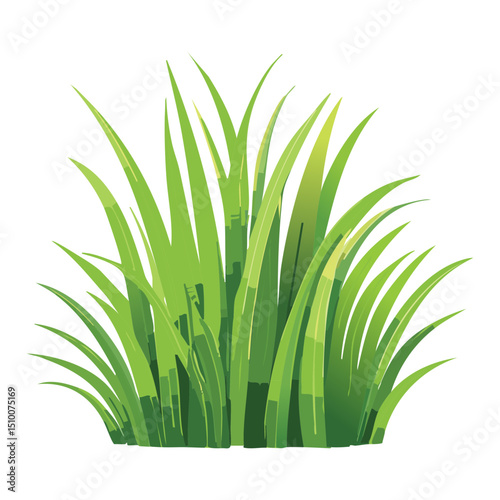 Dense Green Grass Cluster
