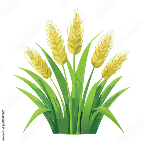 Golden Wheat Stalks Illustration