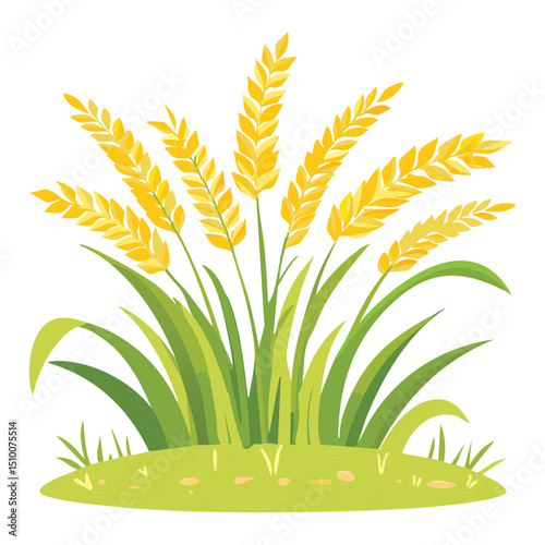 Harvest Wheat Plants Illustration