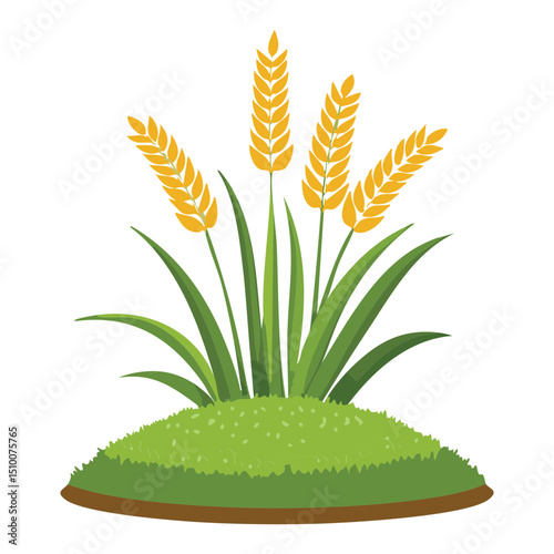 Golden Grain Plant on Earth Mound