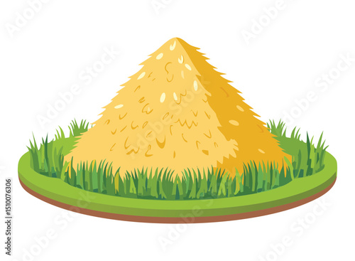 Large hay bale pile illustration