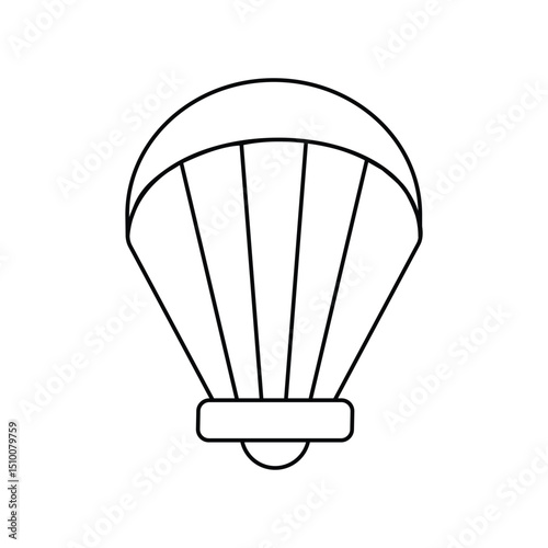 paragliding lineal icon with white background vector stock illustration