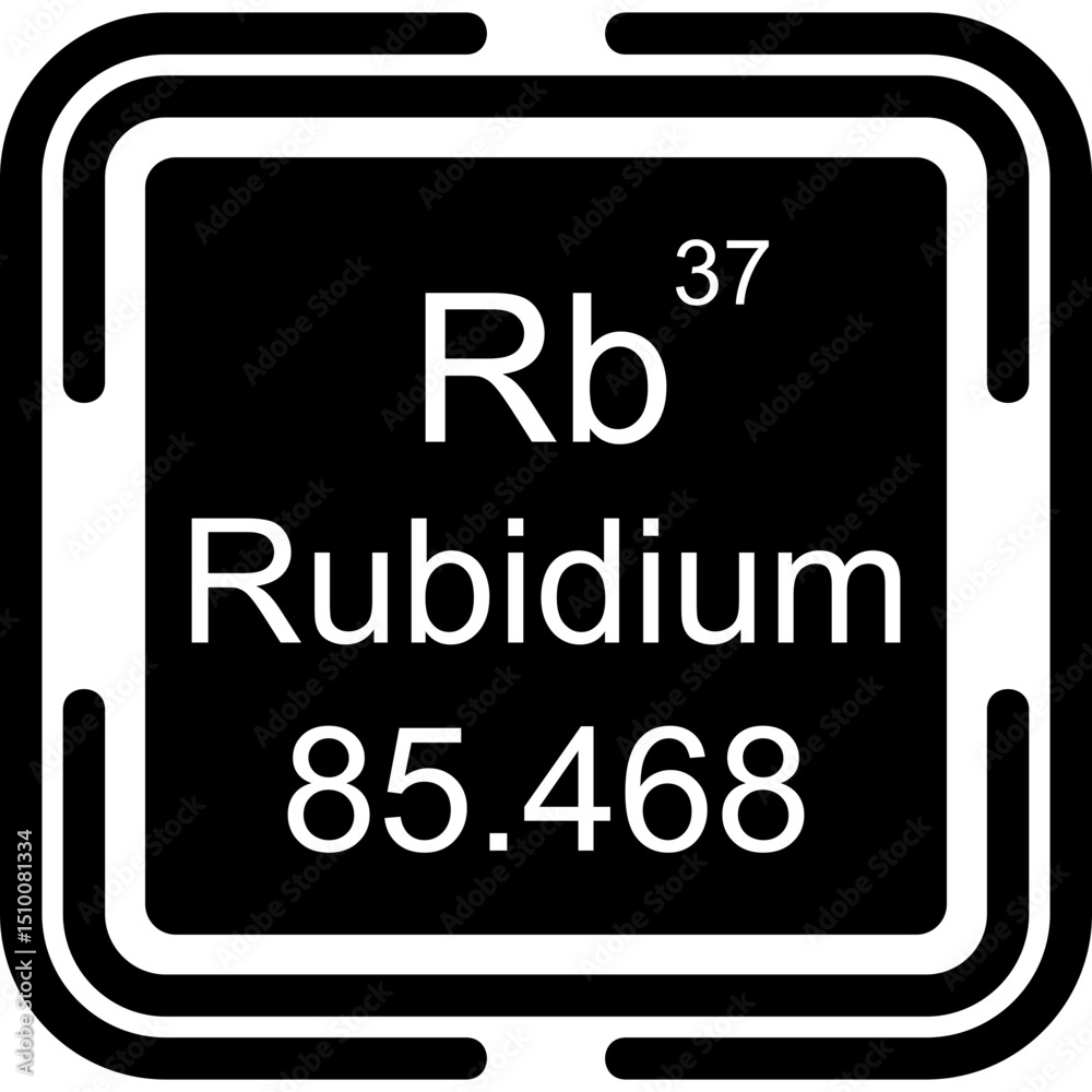 Obraz premium Rubidium Periodic Table Black Bold Icon