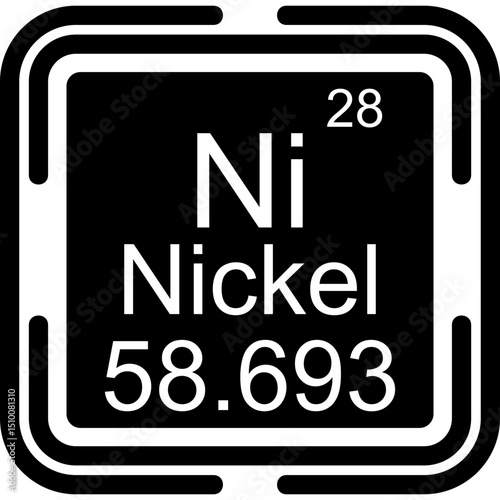 Nickel Periodic Table Black Bold Icon