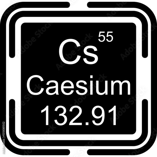 Caesium Periodic Table Black Bold Icon