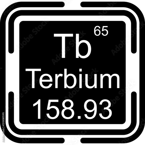 Terbium Periodic Table Black Bold Icon