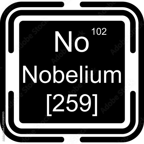 Nobelium Periodic Table Black Bold Icon