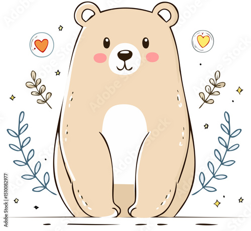 Happy Bear Character Graphic