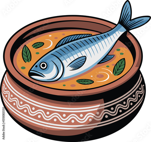 Savory Fish Stew Illustration