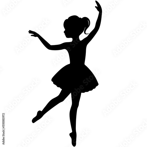 Ballerina dancing in silhouette vector illustration
