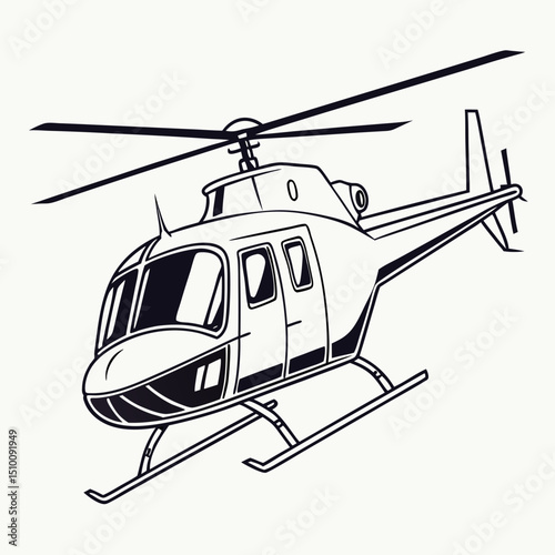 helicopter white backround & vector art