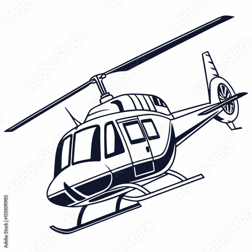 helicopter white backround & vector art