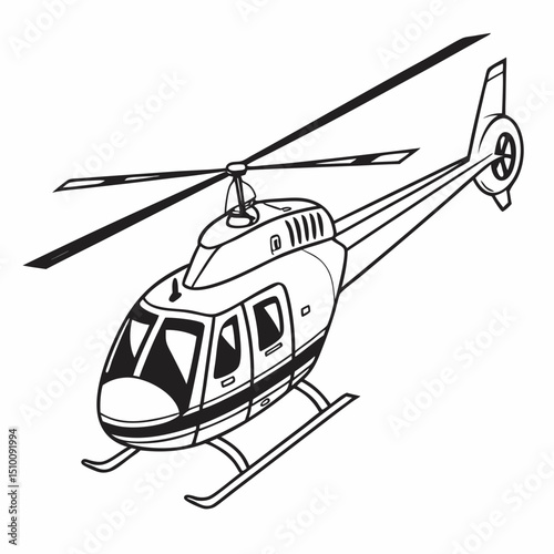 helicopter white backround & vector art