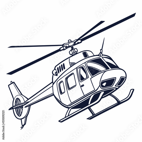 helicopter white backround & vector art