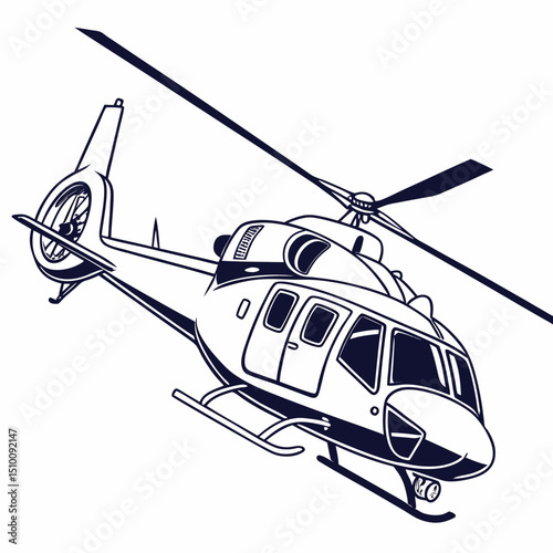 helicopter white backround & vector art