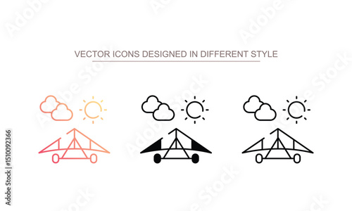 Hang Gliding icon design with white background stock illustration