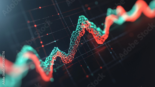 Data visualization with a dynamic line graph in vibrant colors.
