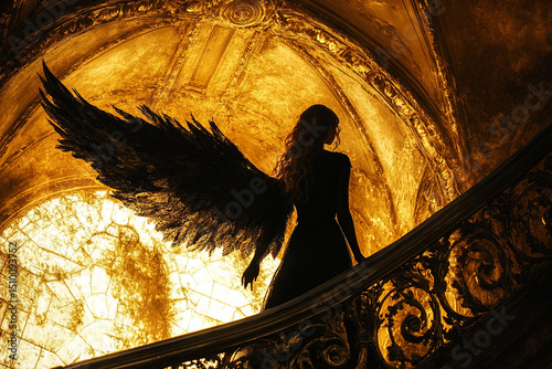 Woman with angel wings